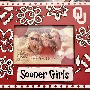 Sooner Girls Red Floral OU Picture Frame